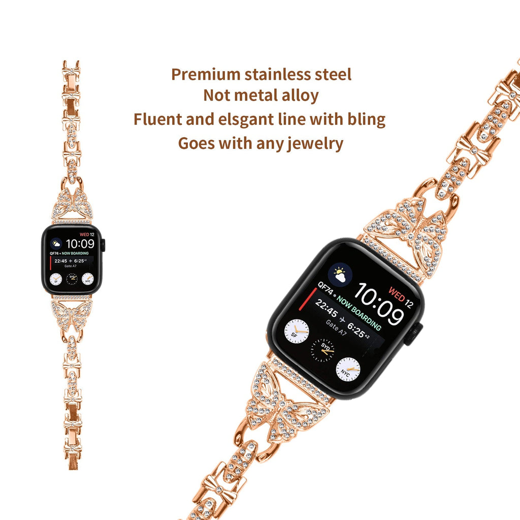 Apple Watch Diamond Bracelet Glitter Metal Strap (LSZHYH-B005)