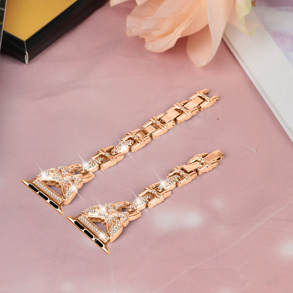 Apple Watch Diamond Bracelet Glitter Metal Strap (LSZHYH-B005)