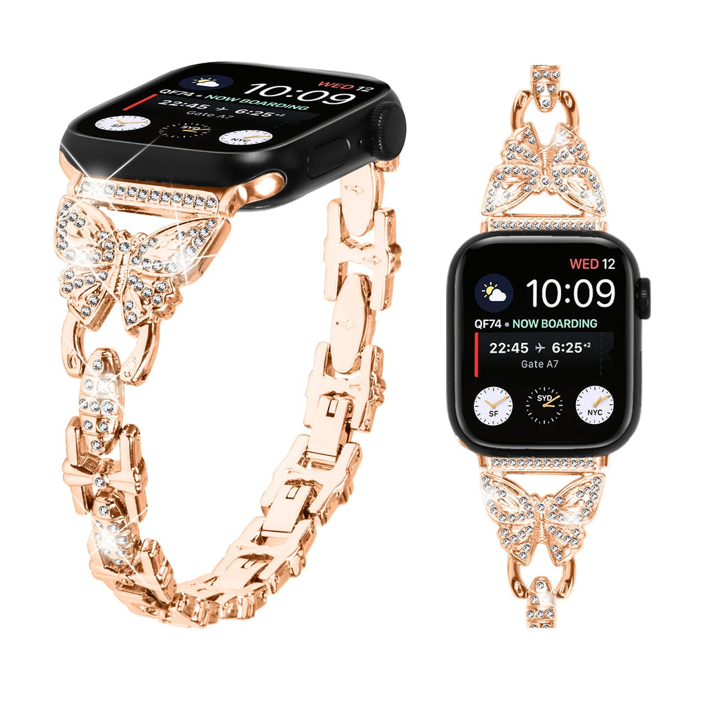 Apple Watch Diamond Bracelet Glitter Metal Strap (LSZHYH-B005)