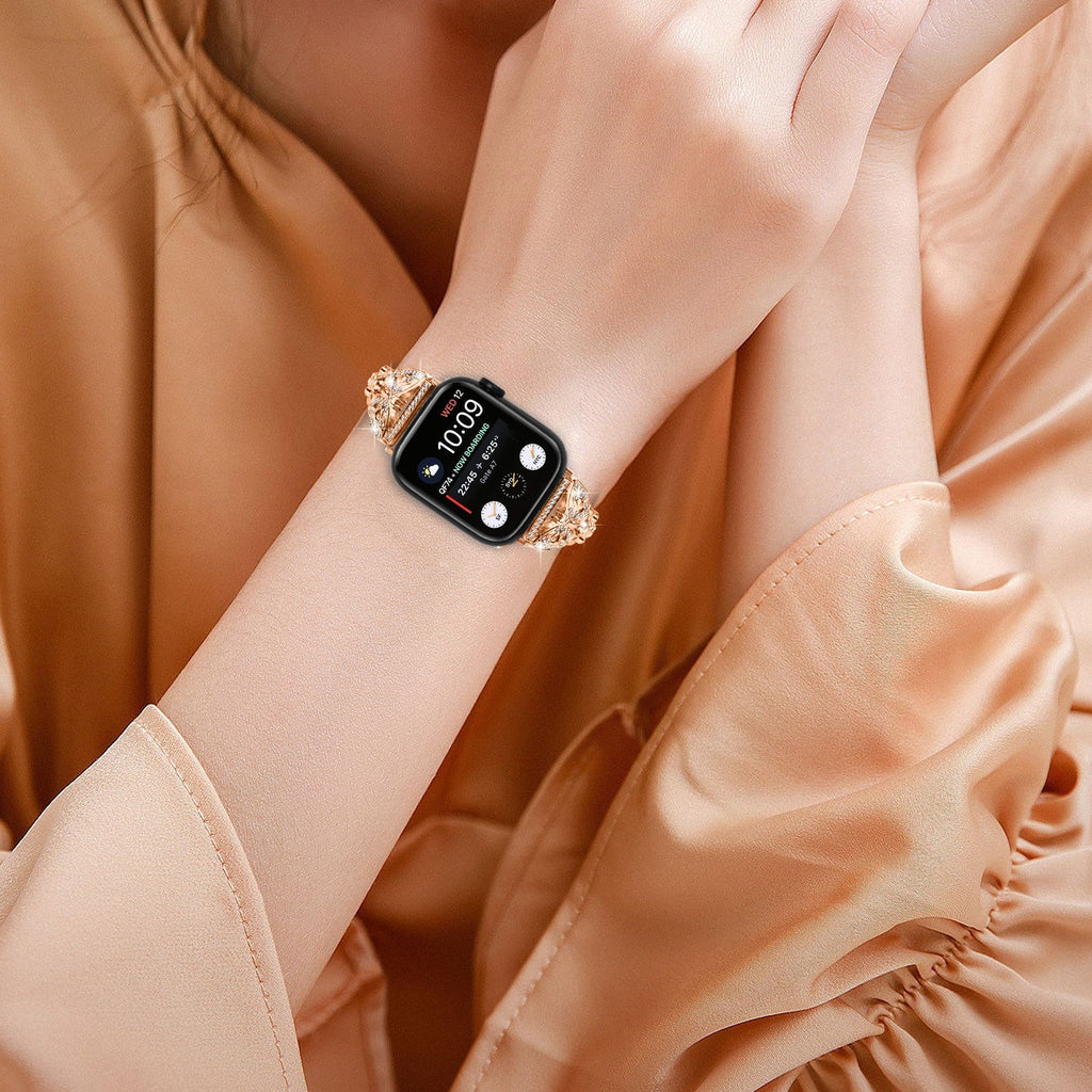 Apple Watch Diamond Bracelet Glitter Metal Strap (LSZHYH-B005)