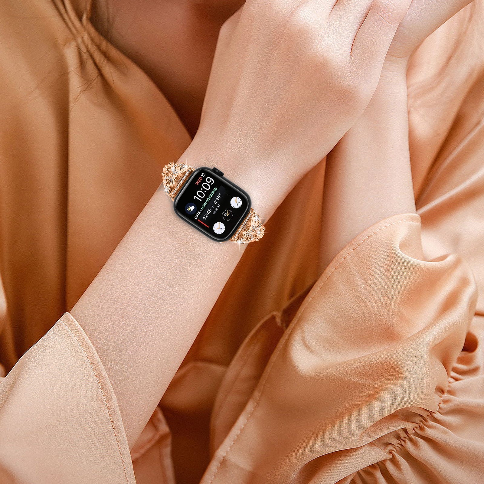 Apple Watch Diamond Bracelet Glitter Metal Strap (LSZHYH-B005)