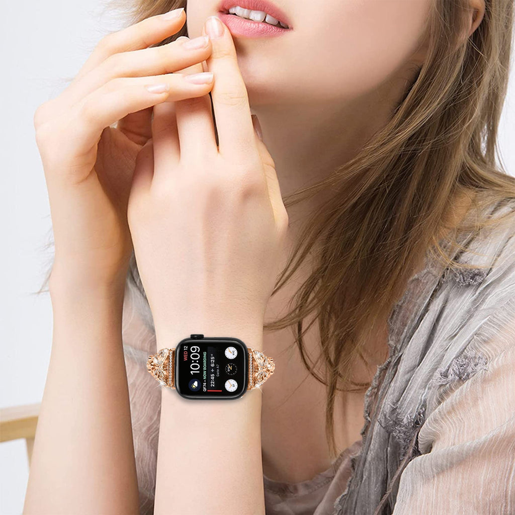 Apple Watch Diamond Bracelet Glitter Metal Strap (LSZHYH-B005)