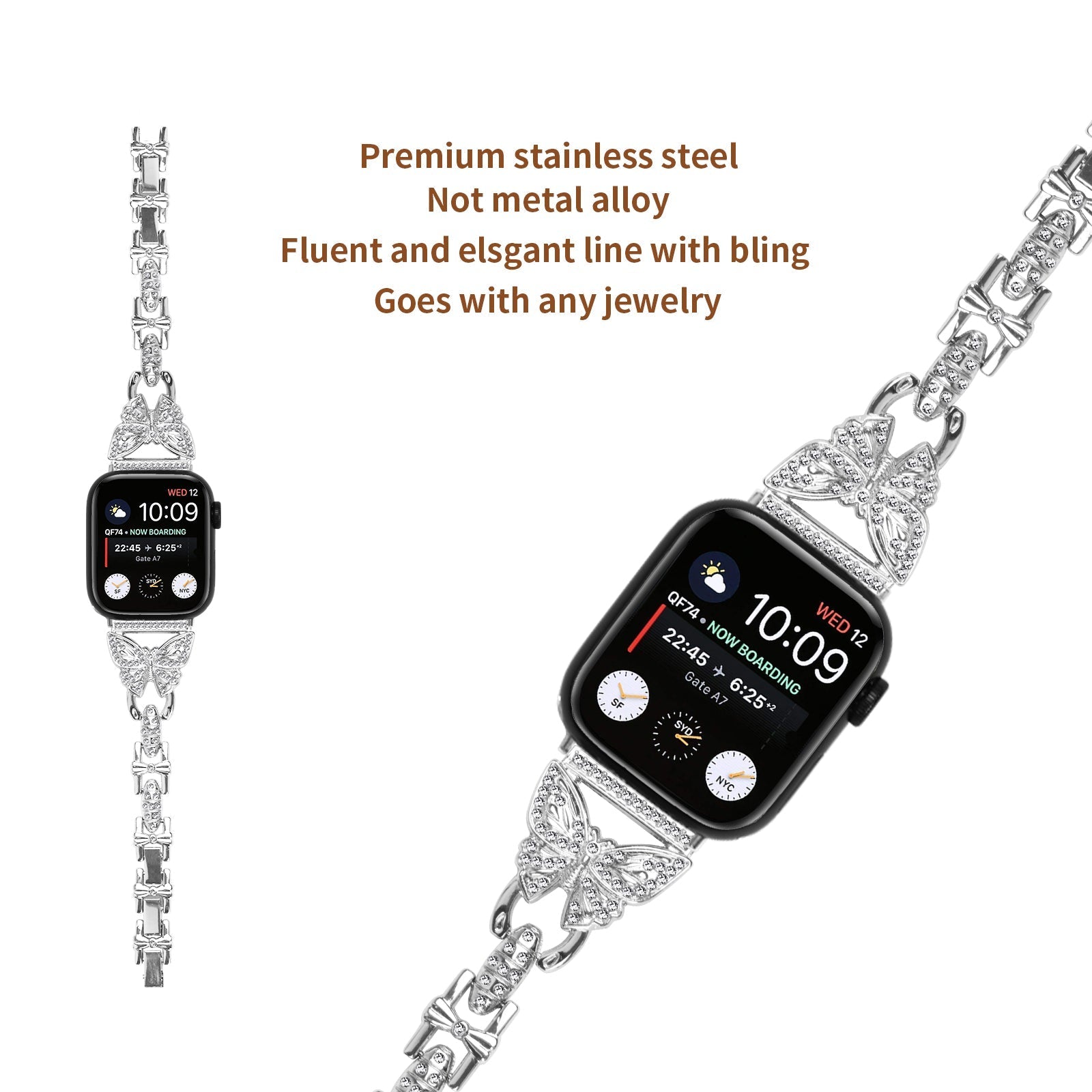 Apple Watch Diamond Bracelet Glitter Metal Strap (LSZHYH-B005)