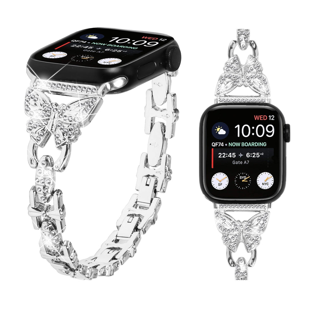 Apple Watch Diamond Bracelet Glitter Metal Strap (LSZHYH-B005)