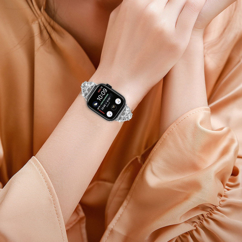 Apple Watch Diamond Bracelet Glitter Metal Strap (LSZHYH-B005)