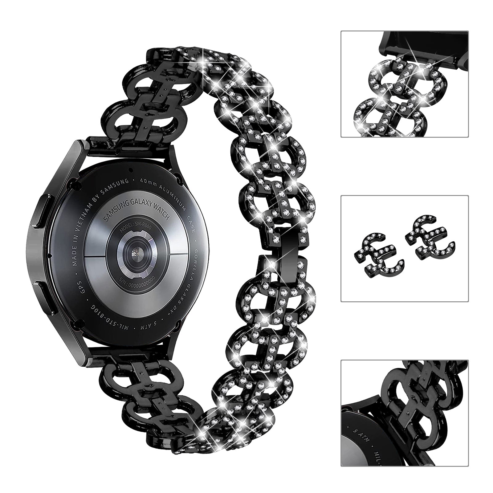 20 mm Quick Release Stainless steel With Diamond Watch Strap (LSZHYH-H001)