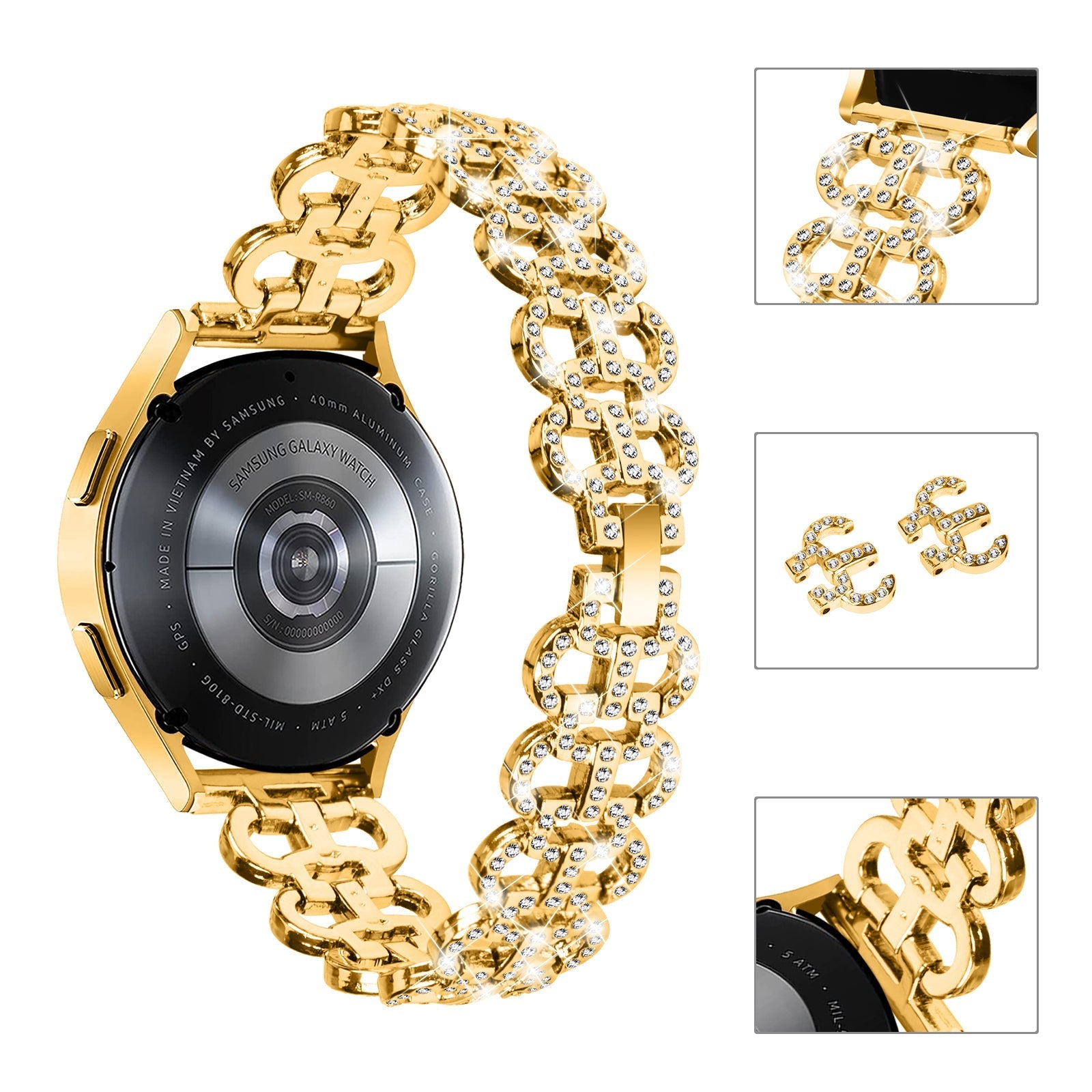 20 mm Quick Release Stainless steel With Diamond Watch Strap (LSZHYH-H001)