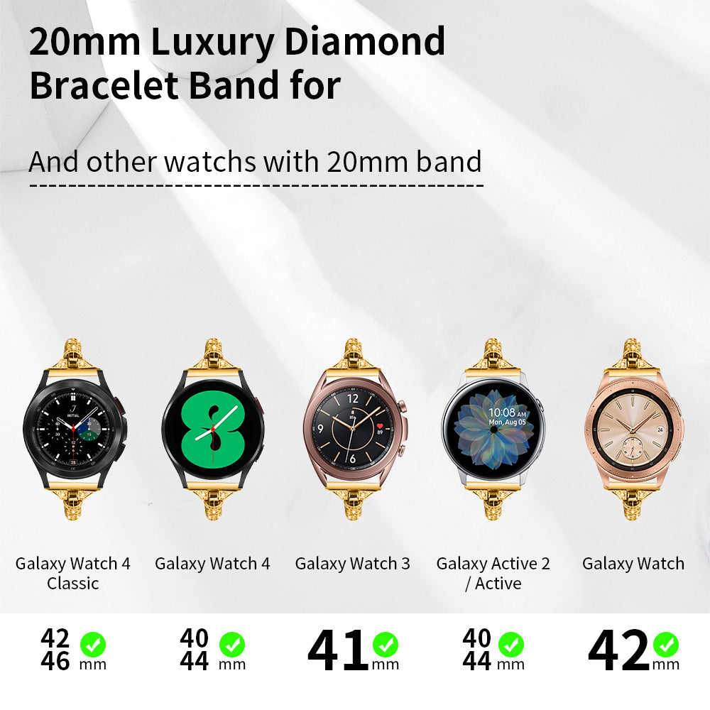 20 mm Quick Release Stainless steel With Diamond Watch Strap (LSZHYH-L005)