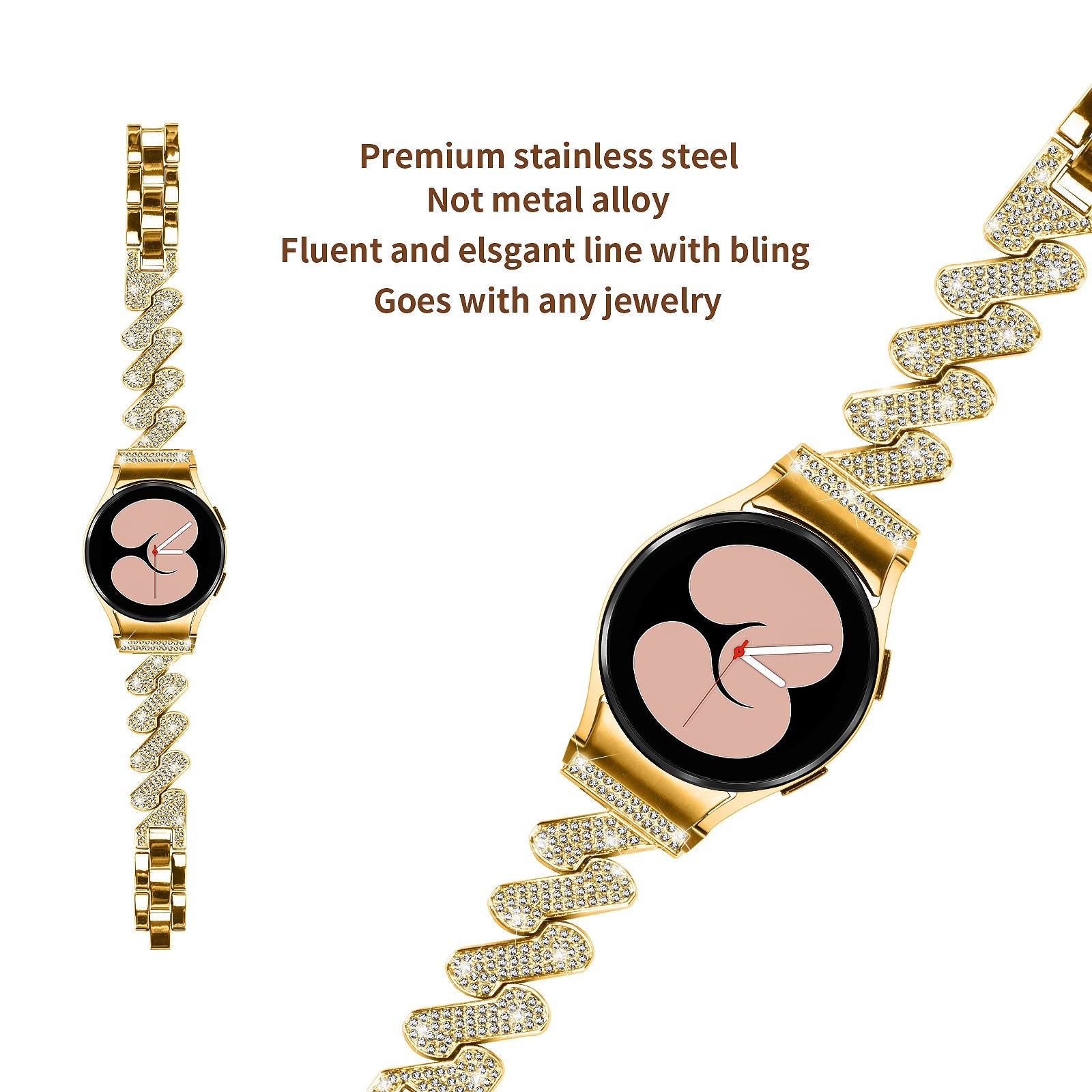 20 mm Quick Release Diamonds Style Watch Band For Samsung Galaxy Watch 4 Classic/5 Pro/6 Classic (LSZHYH-Q004)