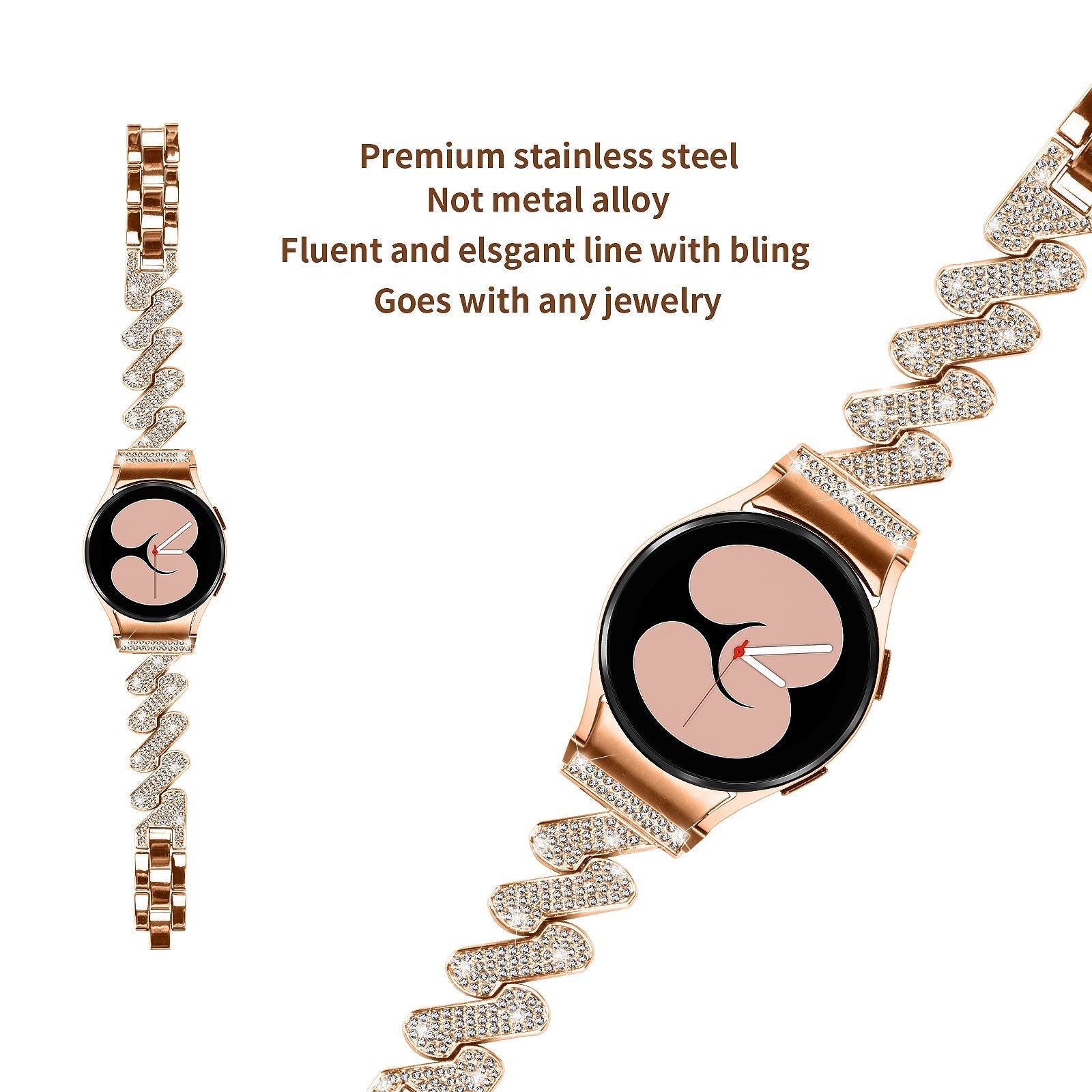 20 mm Quick Release Diamonds Style Watch Band For Samsung Galaxy Watch 4 Classic/5 Pro/6 Classic (LSZHYH-Q004)