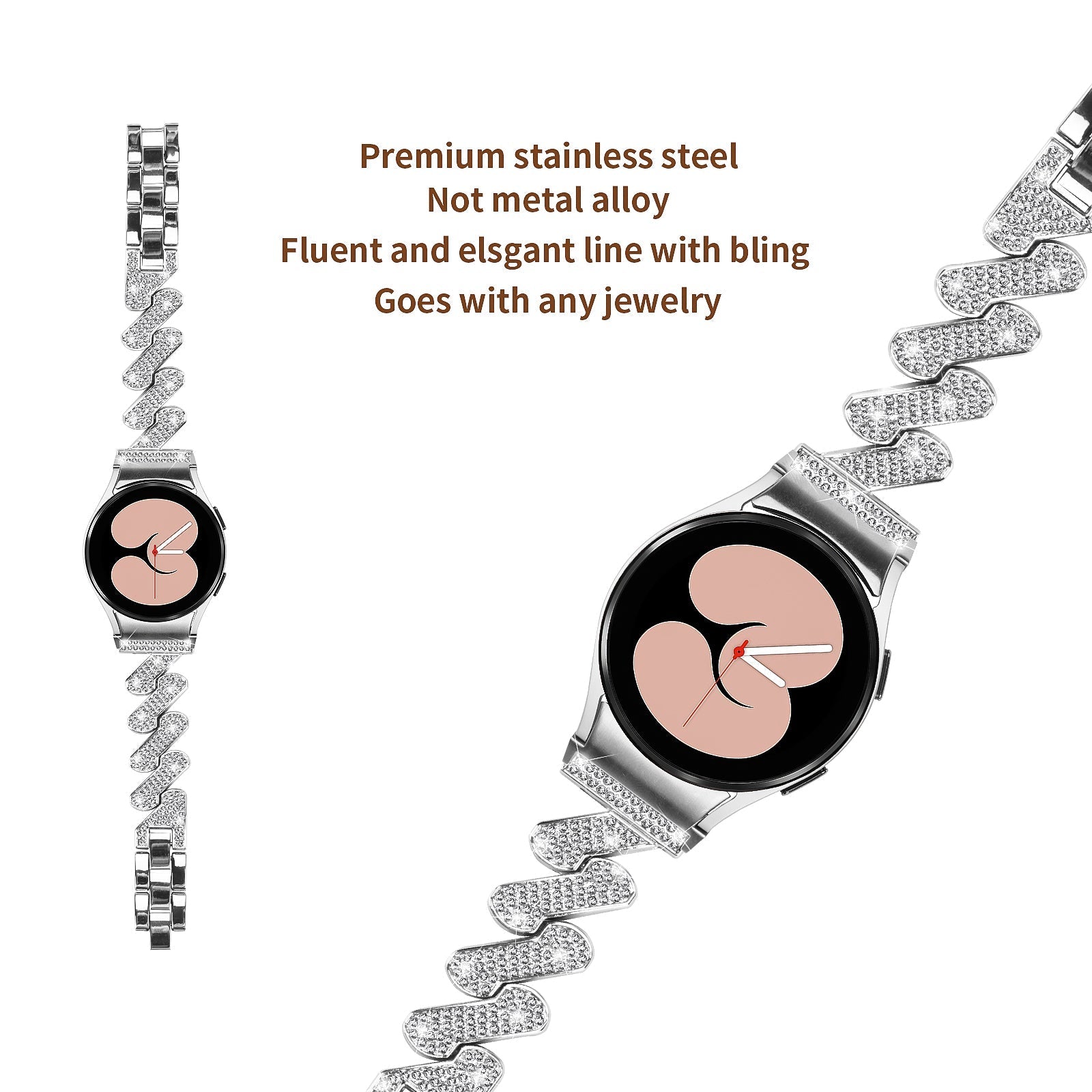 20 mm Quick Release Diamonds Style Watch Band For Samsung Galaxy Watch 4 Classic/5 Pro/6 Classic (LSZHYH-Q004)