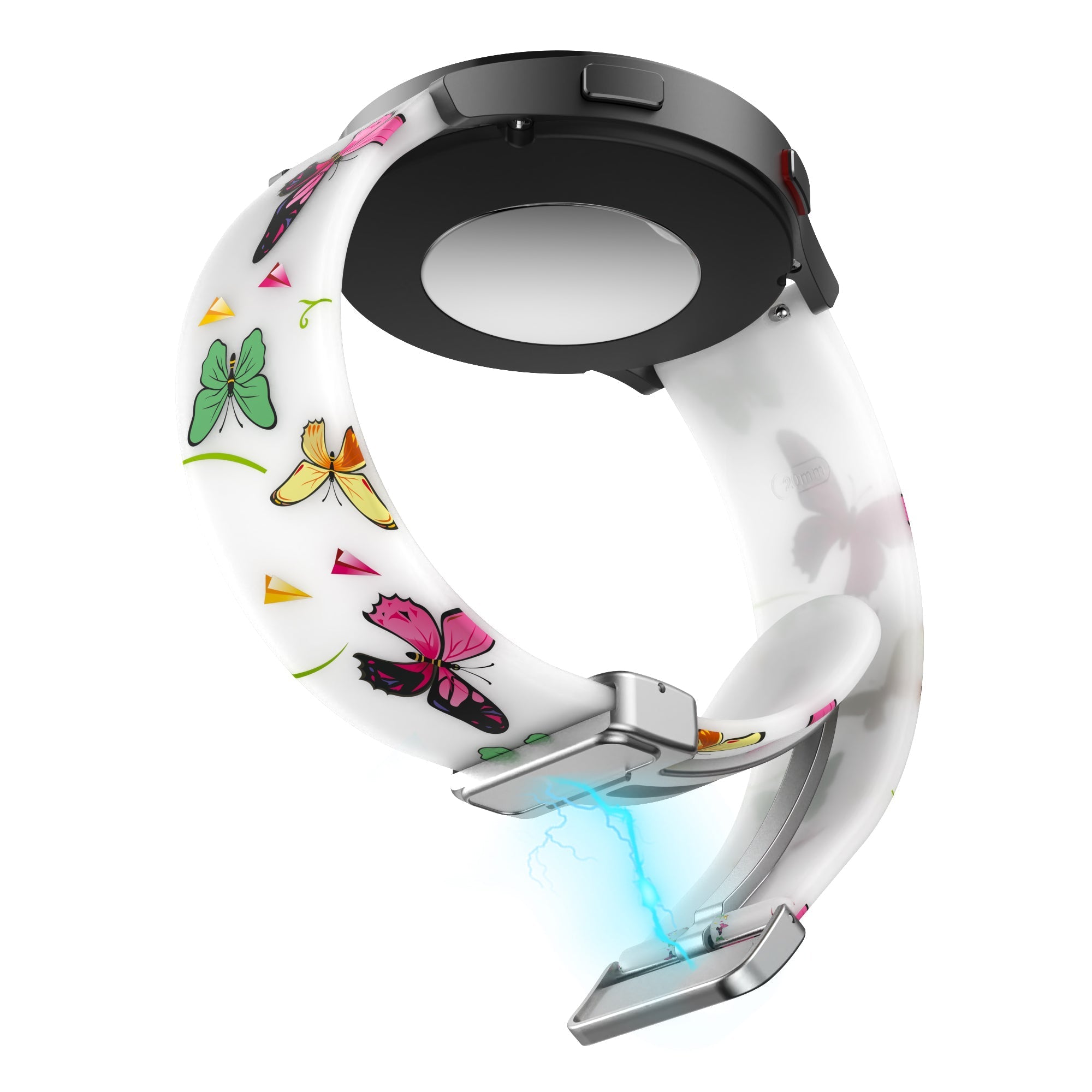 20 mm Quick Release Printed Silicone watch straps for Samsung with Magnetic Buckle (LXMM-021)