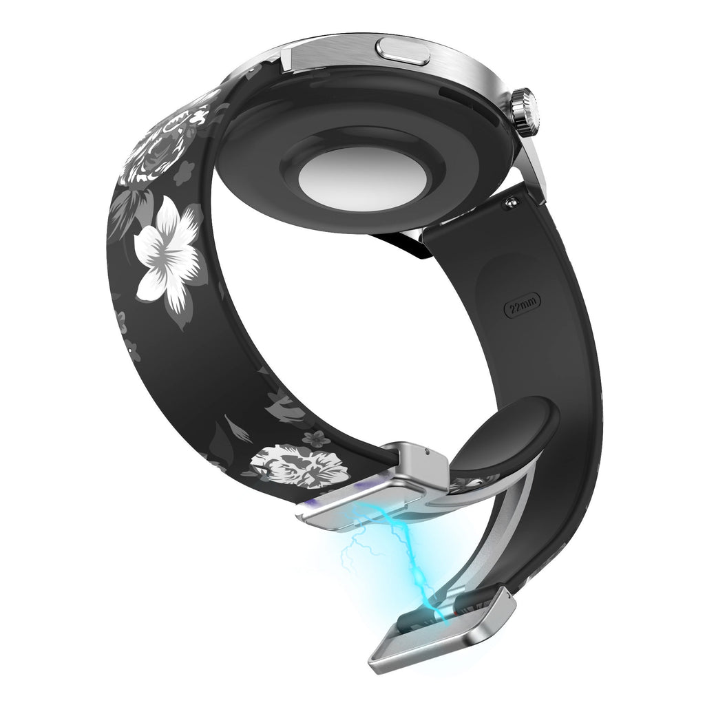 20 mm Quick Release Printed Silicone watch straps for Samsung with Magnetic Buckle (LXMM-021)