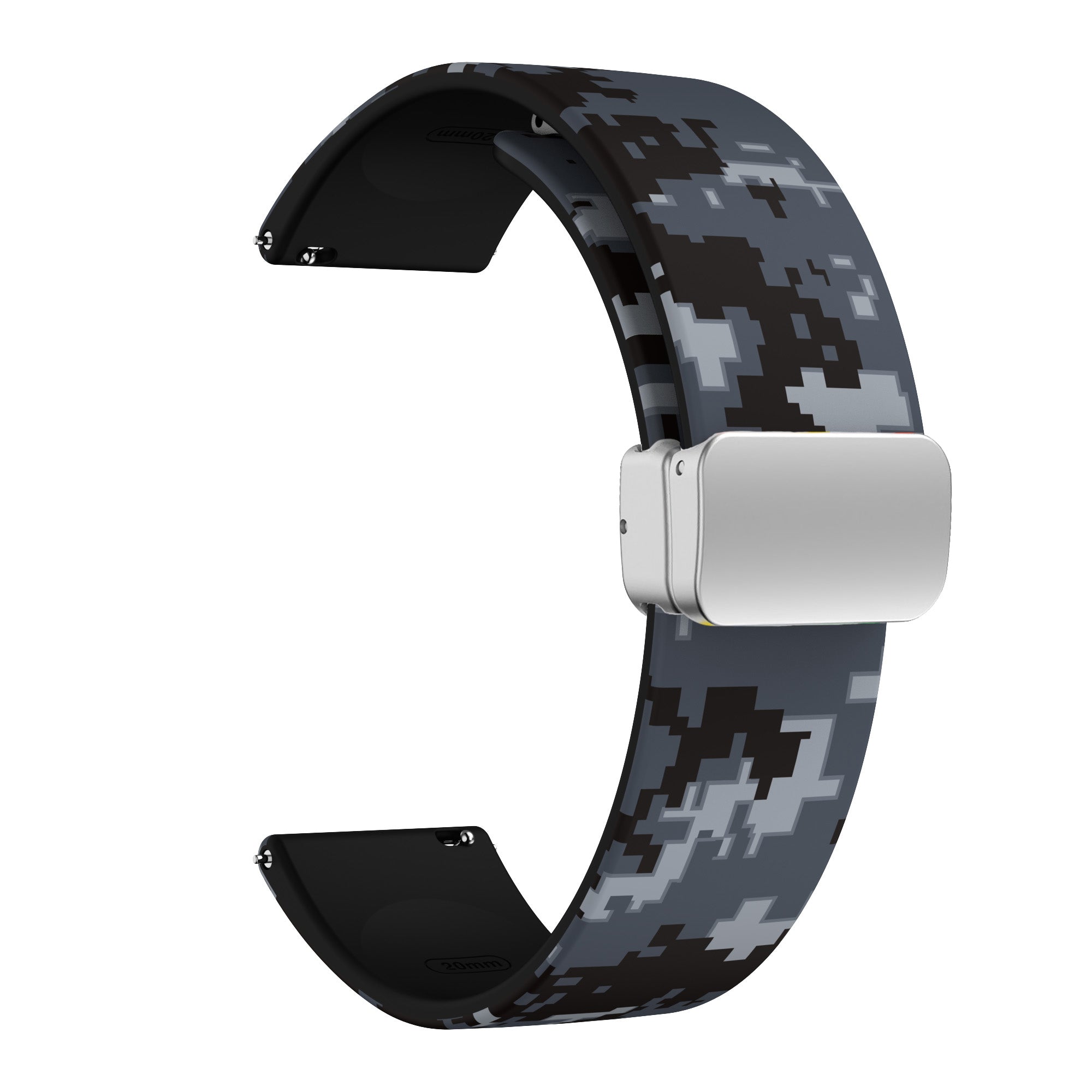 20 mm Quick Release Printed Silicone watch straps for Samsung with Magnetic Buckle (LXMM-021)