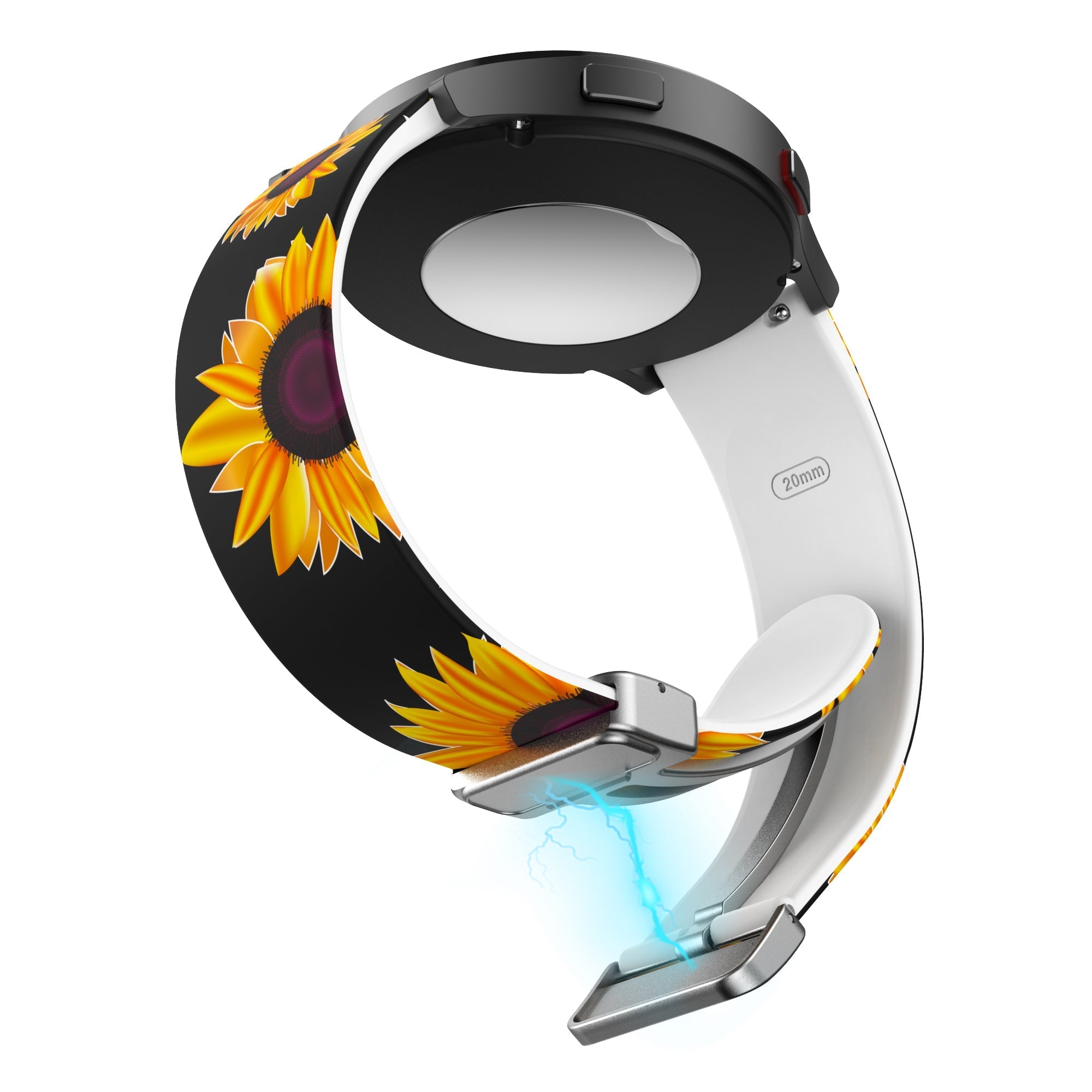 20 mm Quick Release Printed Silicone watch straps for Samsung with Magnetic Buckle (LXMM-021)