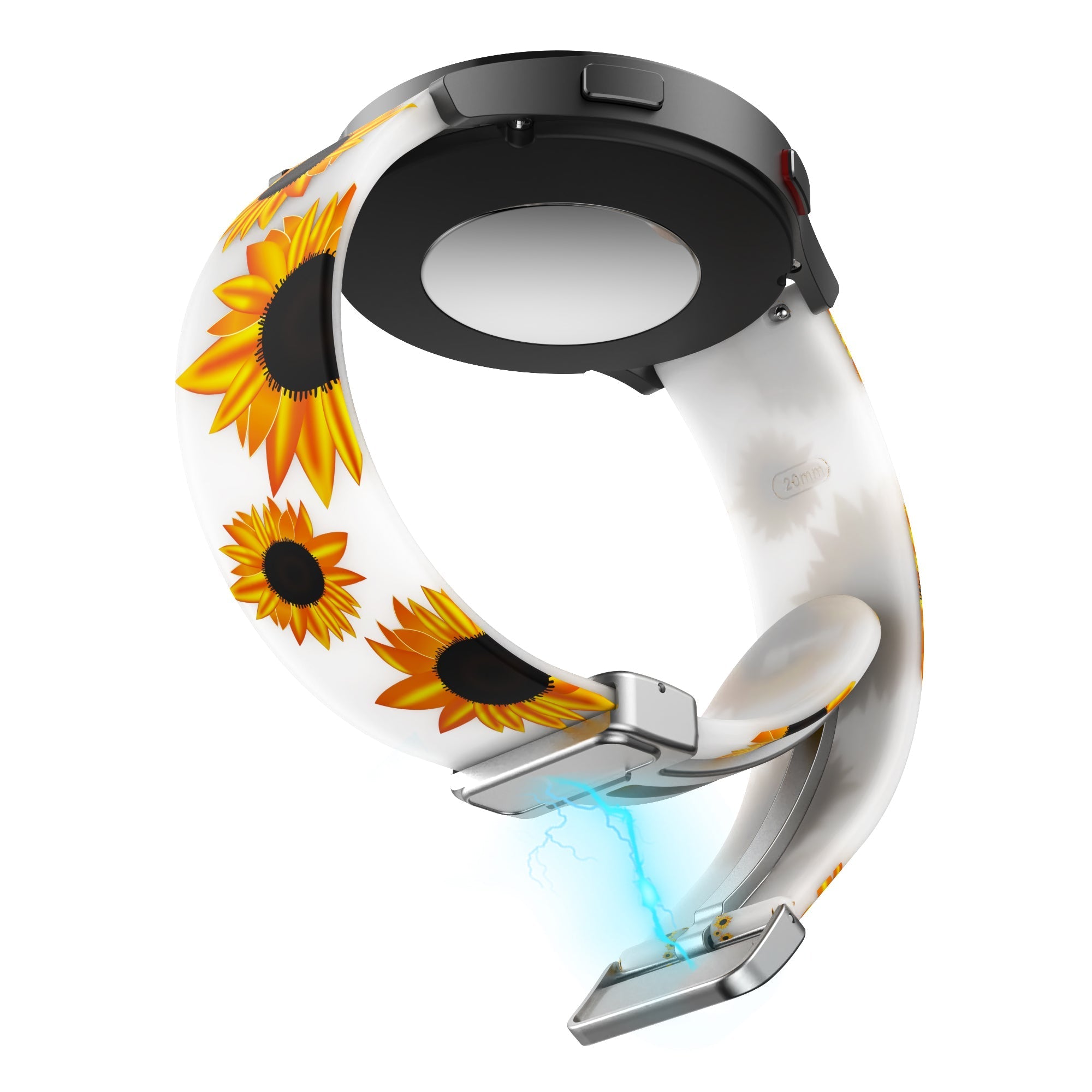 20 mm Quick Release Printed Silicone watch straps for Samsung with Magnetic Buckle (LXMM-021)