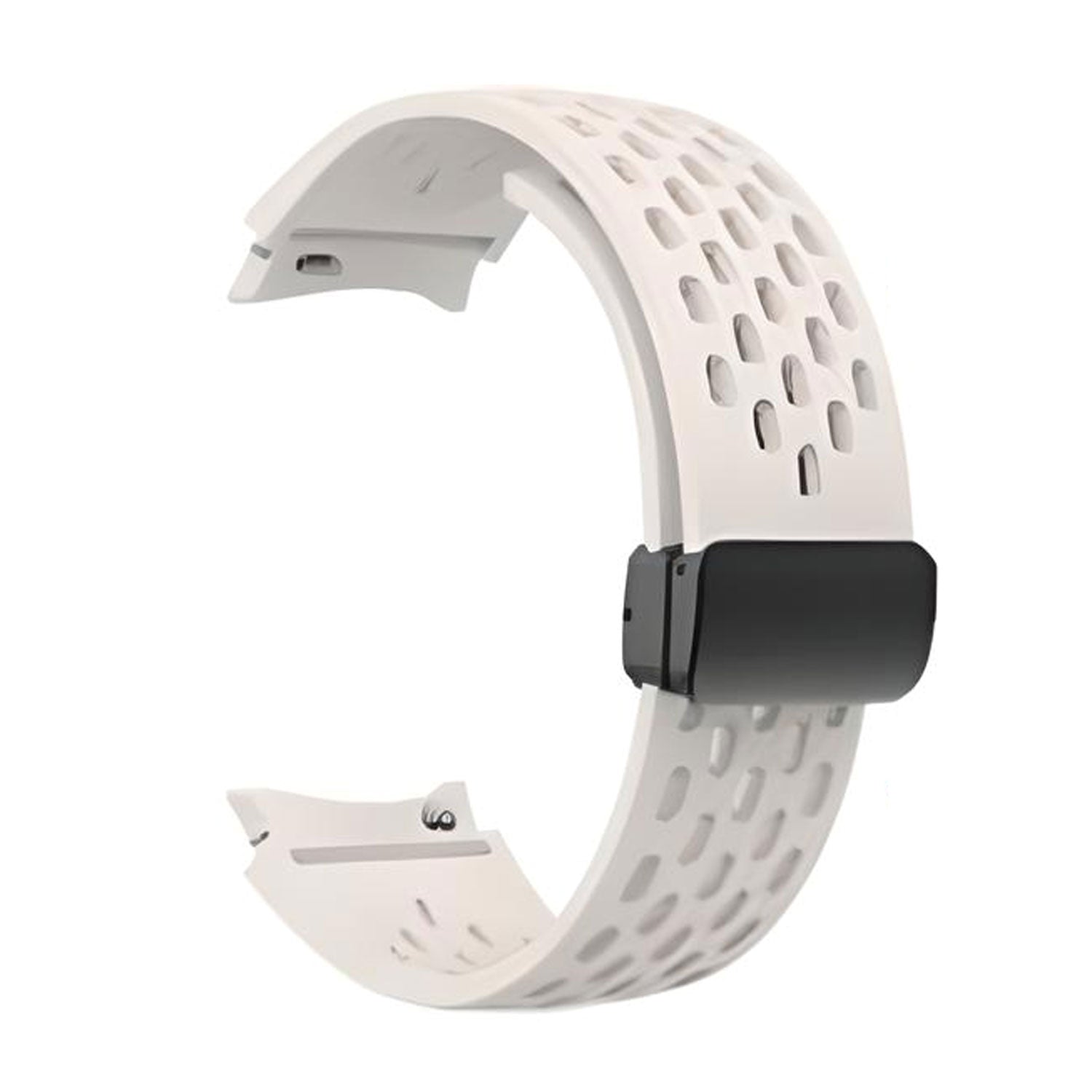 20 mm Quick Release Folding magnetic buckle silicone watch band for Samsung Galaxy Watch 4 Classic/5 Pro/6 Classic (LXMM-030)