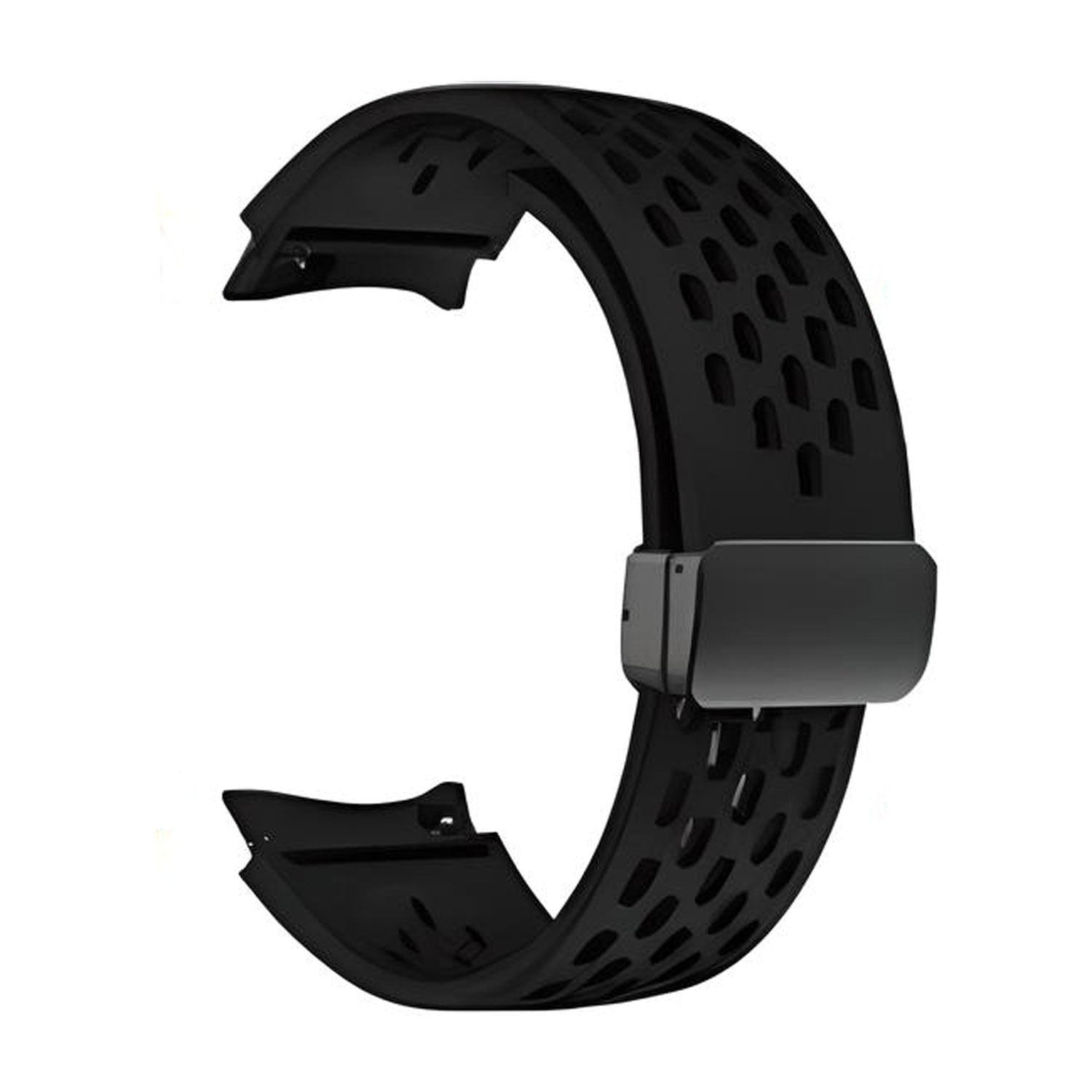 20 mm Quick Release Folding magnetic buckle silicone watch band for Samsung Galaxy Watch 4 Classic/5 Pro/6 Classic (LXMM-030)