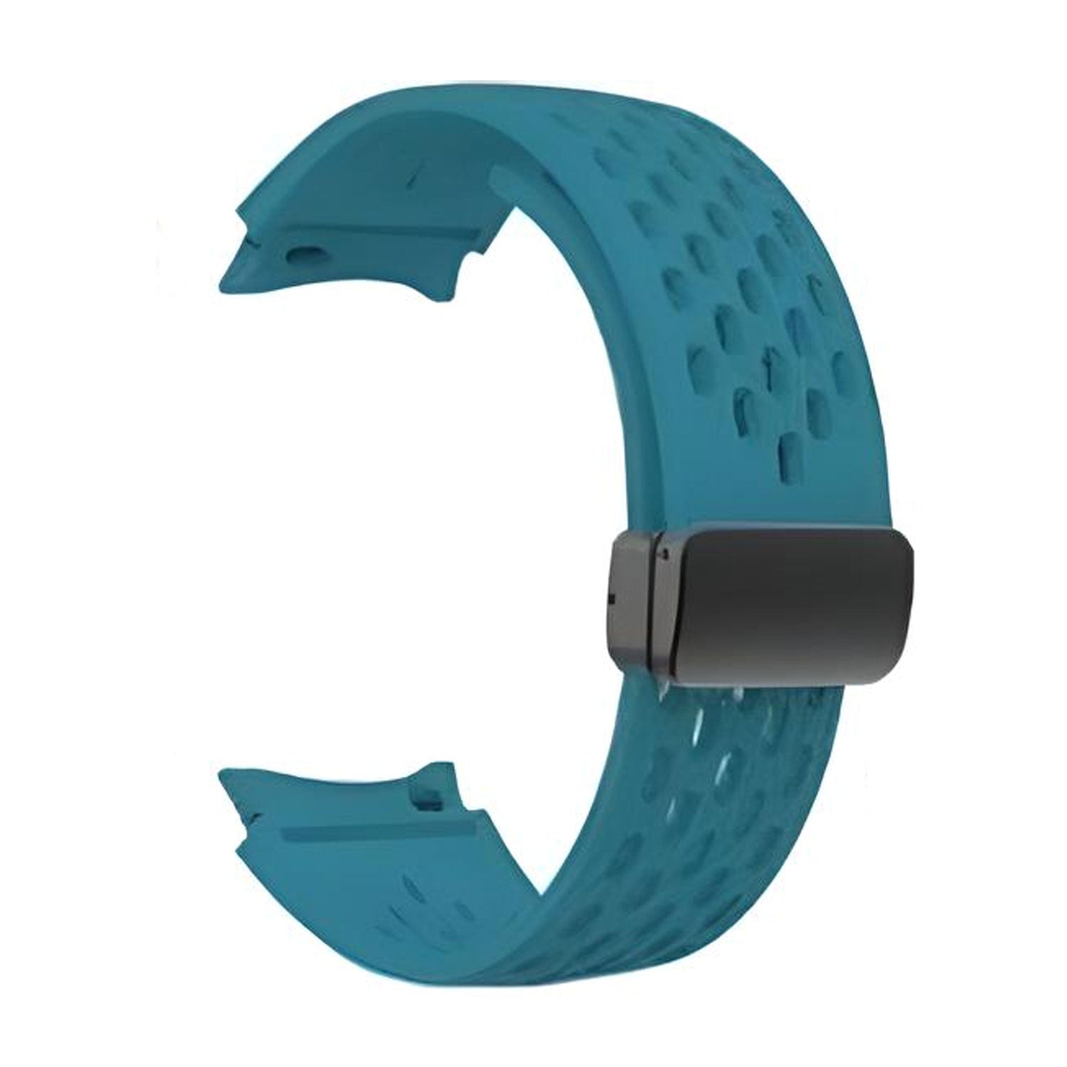 20 mm Quick Release Folding magnetic buckle silicone watch band for Samsung Galaxy Watch 4 Classic/5 Pro/6 Classic (LXMM-030)